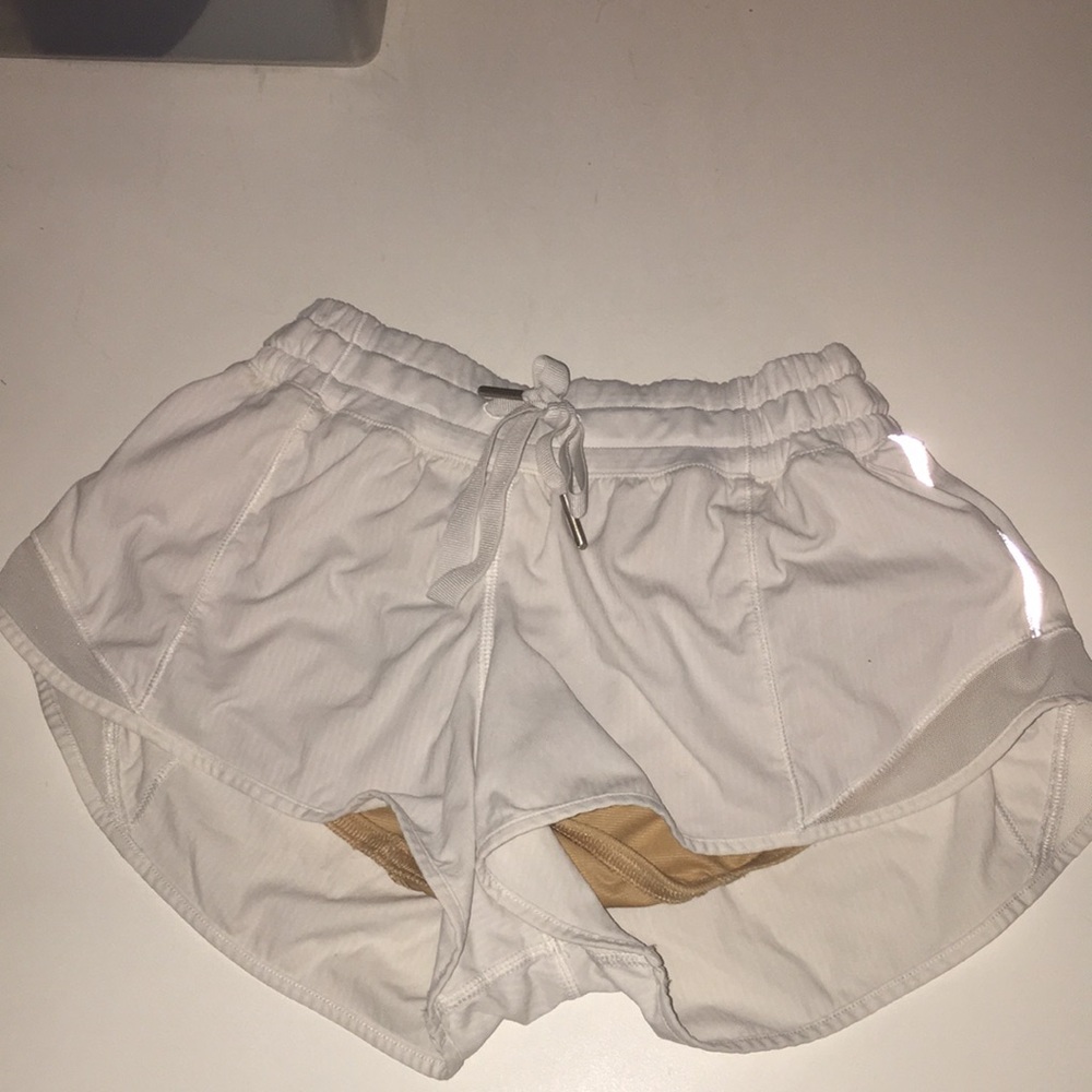 White LULULEMON SHORTS